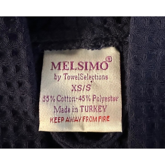 Melsimo Spa Kimono Robe Square Waffle Weave Turkish size XS/S never worn Navy - Picture 4 of 4